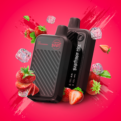 SIC STRAWBERRY ICED FLAVOUR BEAST BEAST MODE MAX - 18,000 PUFFS 20mL e-liquid, 850mAh rechargeable battery, Battery and E-liquid Display 3 Modes: Standard (18K), Beast (15K), MAX (12K)