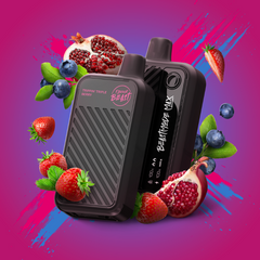TRIPPIN' TRIPLE BERRY FLAVOUR BEAST BEAST MODE MAX - 18,000 PUFFS 20mL e-liquid, 850mAh rechargeable battery, Battery and E-liquid Display 3 Modes: Standard (18K), Beast (15K), MAX (12K)