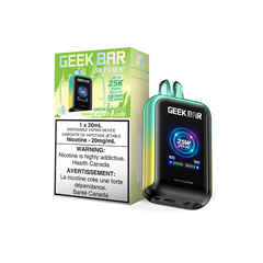 GREEN APPLE ICE GEEK BAR SKYVIEW 25K DISPOSABLE VAPE Savor the tangy sweetness of ripe green apples, perfectly balanced with a cooling blast of icy menthol. Each inhale brings a burst of fruity goodness, while the exhale leaves a satisfyingly cool sensation on your palate.