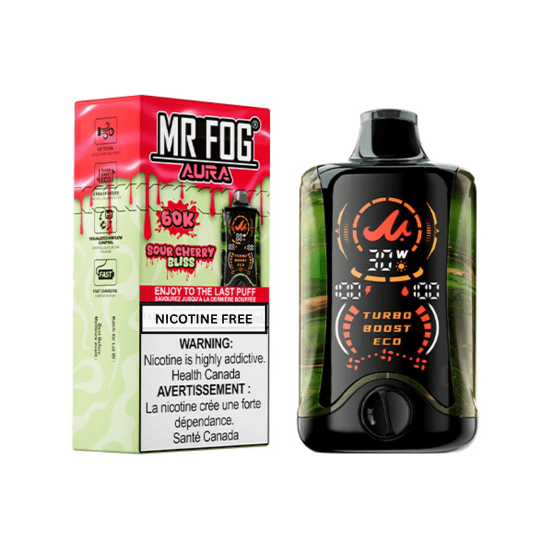Mr Fog Aura 60K Disposable Vape Nicotine Free - Sour Cherry Bliss - DISPOSABLE - Mister Vapor