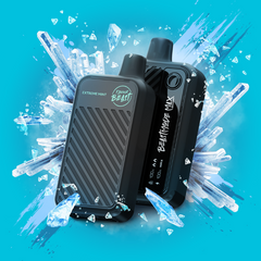 EXTREME MINT ICED FLAVOUR BEAST BEAST MODE MAX - 18,000 PUFFS 20mL e-liquid, 850mAh rechargeable battery, Battery and E-liquid Display 3 Modes: Standard (18K), Beast (15K), MAX (12K)