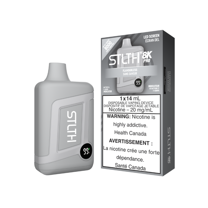 FLAVOURLESS STLTH 8K PRO DISPOSABLE BOX AT MISTER VAPOR QUEBEC CANADA