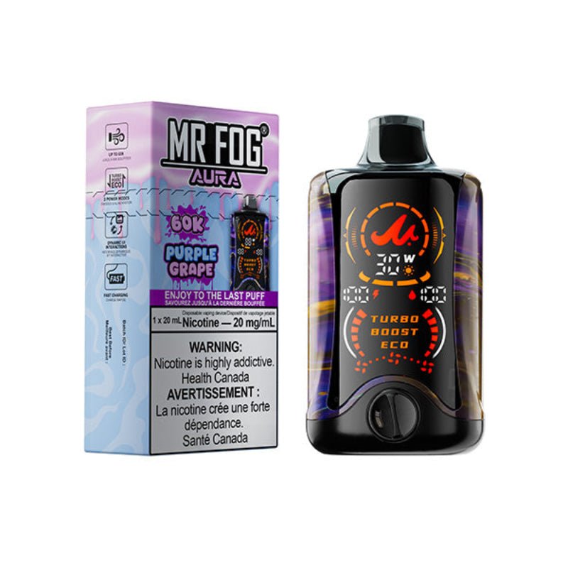 Mr Fog Aura 60K Disposable Vape - Purple Grape - DISPOSABLE - Mister Vapor
