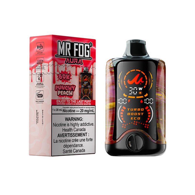 Mr Fog Aura 60K Disposable Vape - Punchy Peach - DISPOSABLE - Mister Vapor