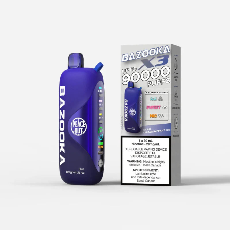 Bazooka 90K Blue Dragonfruit Ice Disposable Vape