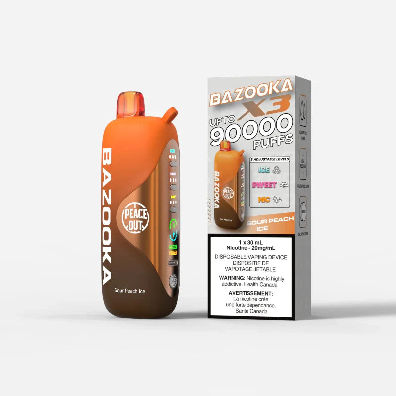 Bazooka 90K Sour Peach Ice Disposable Vape