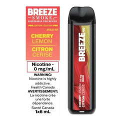 Breeze Pro Cherry Lemon Zero Nic Disposable Vape - DISPOSABLE - Mister Vapor