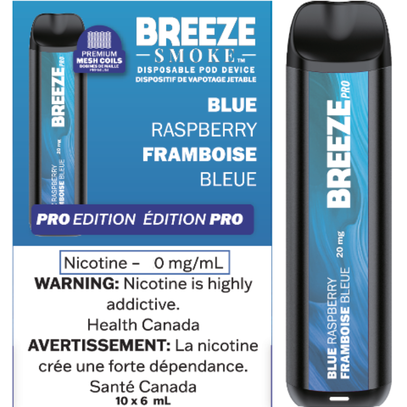 BREEZE PRO BLUE RASPBERRY DISPOSABLE VAPE STICK MISTER VAPOR