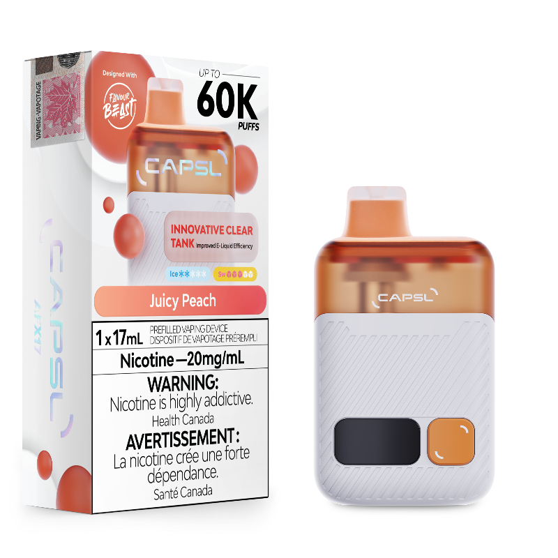 CAPSL 60k Juicy Peach Disposable Vape by Flavour Beast