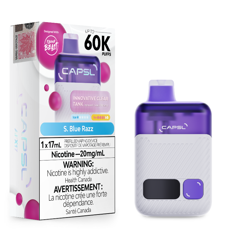 CAPSL 60k S. Blue Razz Disposable Vape by Flavour Beast