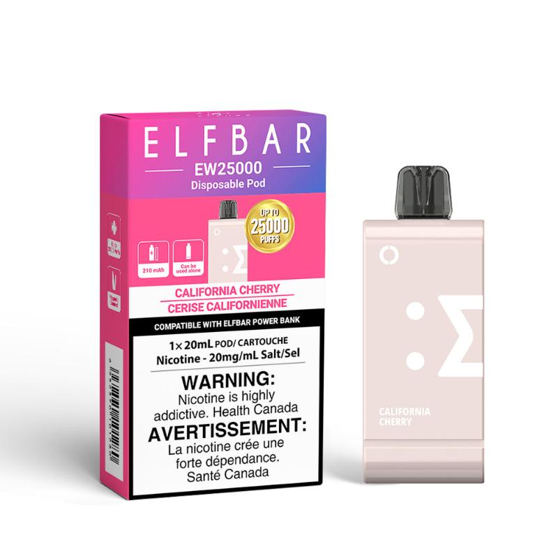 Elf Bar EW25K California Cherry Disposable Pod (25000 Puffs) - PODS - Mister Vapor