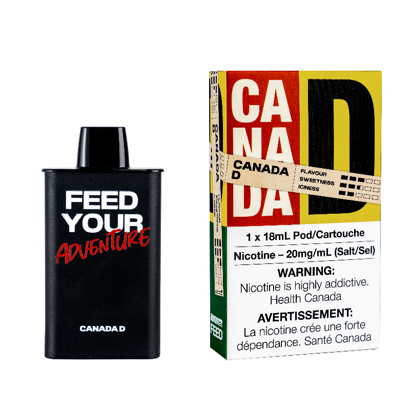 GRAB NOW! CANADA D FEED POD (9000 PUFFs) Dive into the refreshing essence of the iconic Canada Dry with every puff. This vape flavor captures the crisp, clean, and invigorating taste of ginger ale, perfectly balanced with subtle notes of zesty lemon and lime.