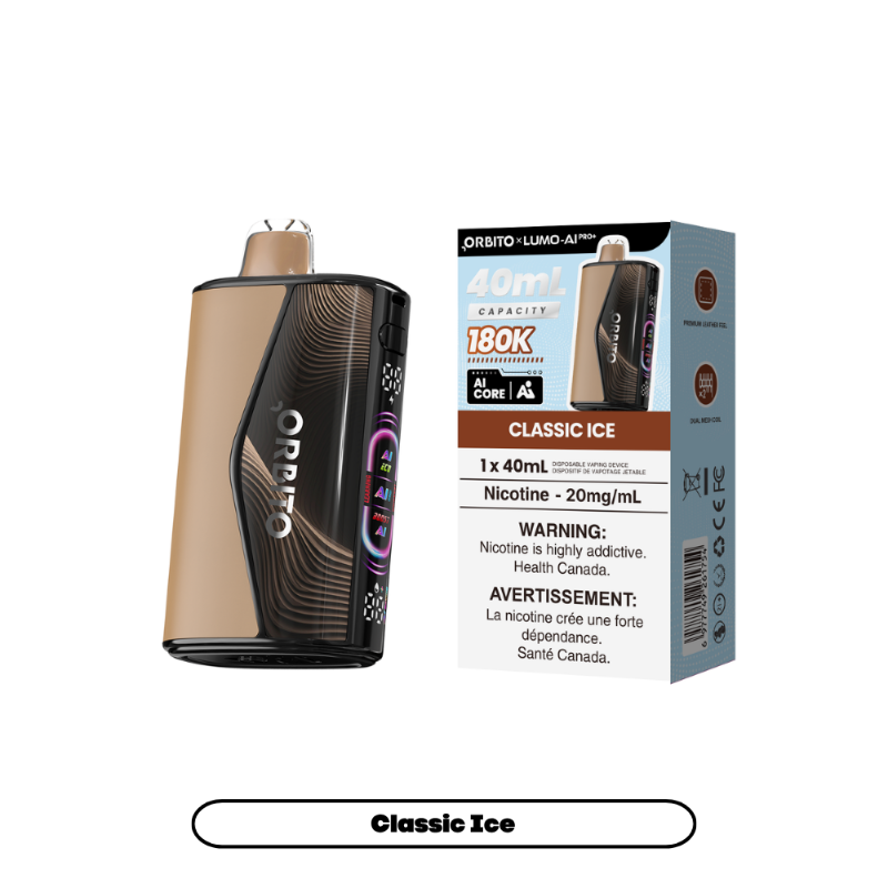 Orbito Lumo Ai PRO+ Disposable Vape - Classic Ice, 180k Puffs