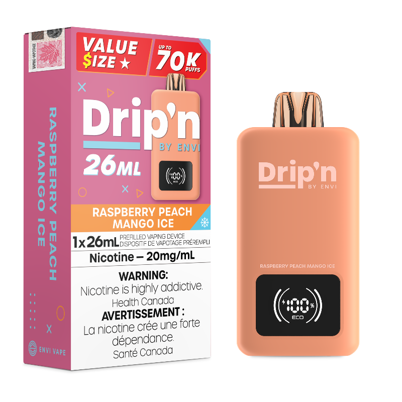 Drip'n 70k Value Series Disposable Vape - Raspberry Peach Mango Ice