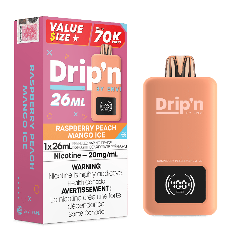 Drip'n 70k Value Series Disposable Vape - Raspberry Peach Mango Ice - DISPOSABLE - Mister Vapor