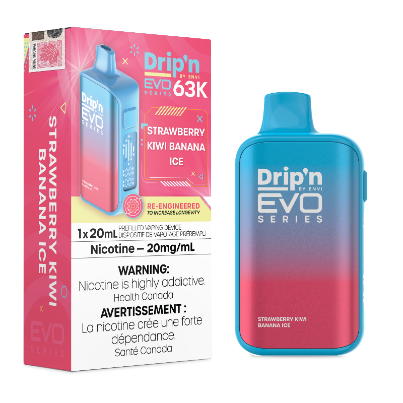 Drip'n Evo 63K by Envi Disposable Vape - Strawberry Kiwi Banana Ice