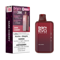 Buy Now ! DRIP'N EVO 28K DARK CHERRY with 28000 puffs ,20ml of e-liquid and rechargeable battery. Order online at MV