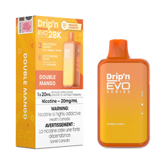 Buy Now ! DRIP'N EVO 28K DOUBLE MANGO with 28000 puffs ,20ml of e-liquid and rechargeable battery. Order online at MV