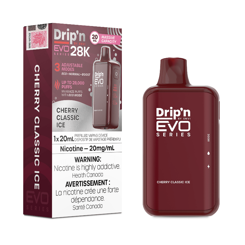 Drip'n EVO 28K Cherry Classic Ice Disposable Vape - DISPOSABLE - Mister Vapor