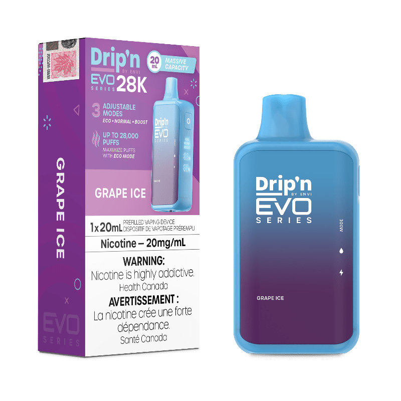 Drip'n EVO 28K Grape Ice Disposable Vape - DISPOSABLE - Mister Vapor