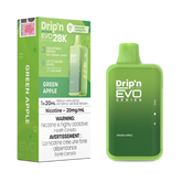 Green Apple Drip'n EVO 28k Disposable Vape Savor the crisp, refreshing taste of a freshly picked green apple with every puff, bursting with juicy sweetness and a tangy twist.