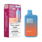 Raspberry Peach Mango Ice Drip'n EVO 28k Disposable Vape Indulge in the refreshing burst of Raspberry Peach Mango Ice, where tangy raspberries, juicy peaches, and tropical mangoes blend with a cool icy finish for a vaping experience that's both sweet and invigorating.