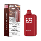 Red Classic Ice Drip'n EVO 28k Disposable Vape Enjoy the refreshing blast of fizzy cola with a cool icy finish in every puff of Cola Ice vape.