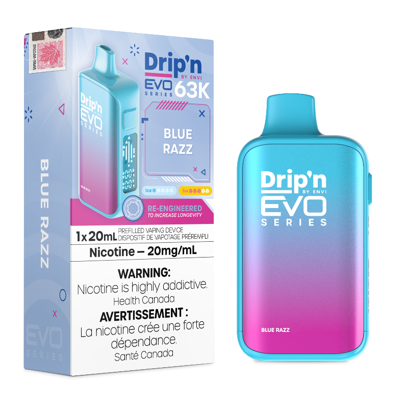 Envi Drip'n Evo 63K Disposable Vape - Blue Razz