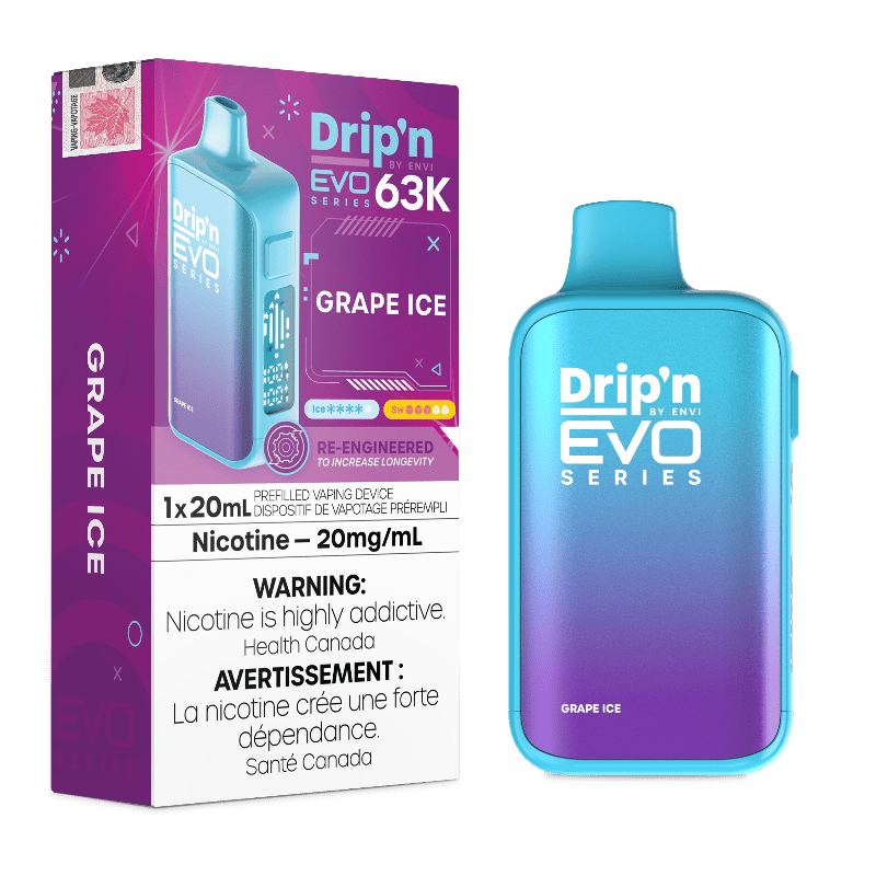 Drip'n Evo 63K by Envi Disposable Vape - Grape Ice - DISPOSABLE - Mister Vapor