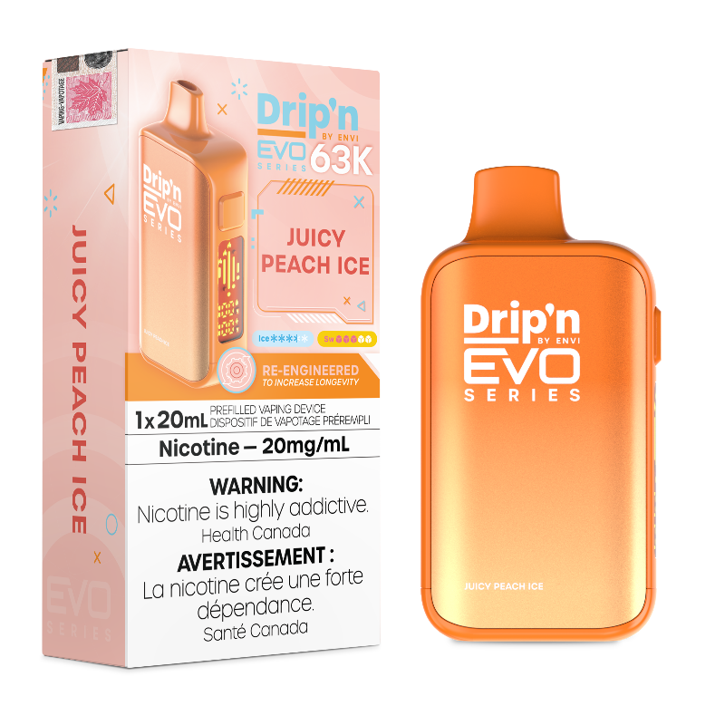Envi Drip'n Evo 63K Disposable Vape - Juicy Peach Ice