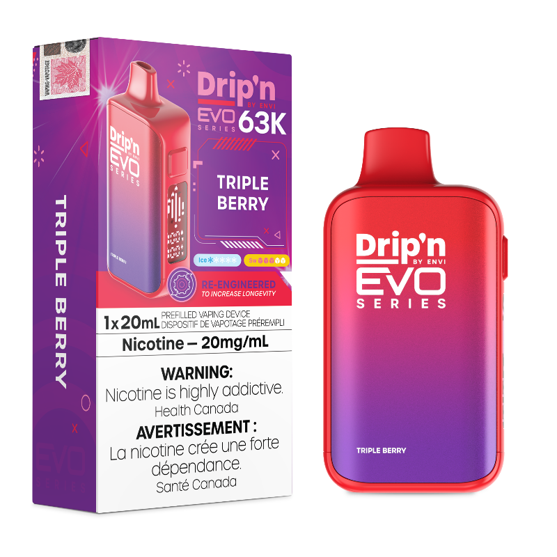 Envi Drip'n Evo 63K Disposable Vape - Triple Berry