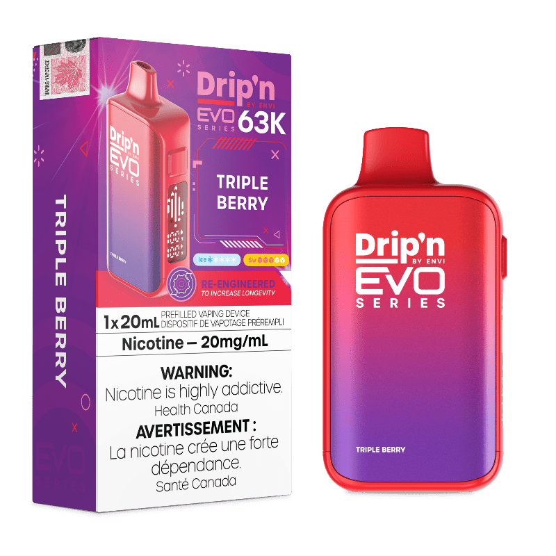 Drip'n Evo 63K by Envi Disposable Vape - Triple Berry - DISPOSABLE - Mister Vapor