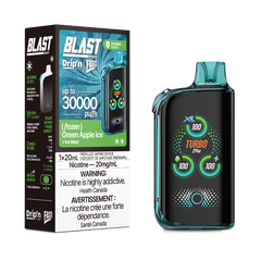 Buy now! Green Apple ice Drip'n fasta blast by envi disposable with 30000 puffs and type-c charging with 3 power modes. Available online and in store!