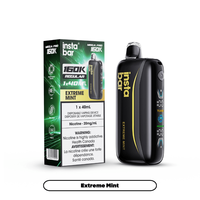Insta Bar Mega Pro 160K Disposable Vape - Extreme Mint - DISPOSABLE - Mister Vapor