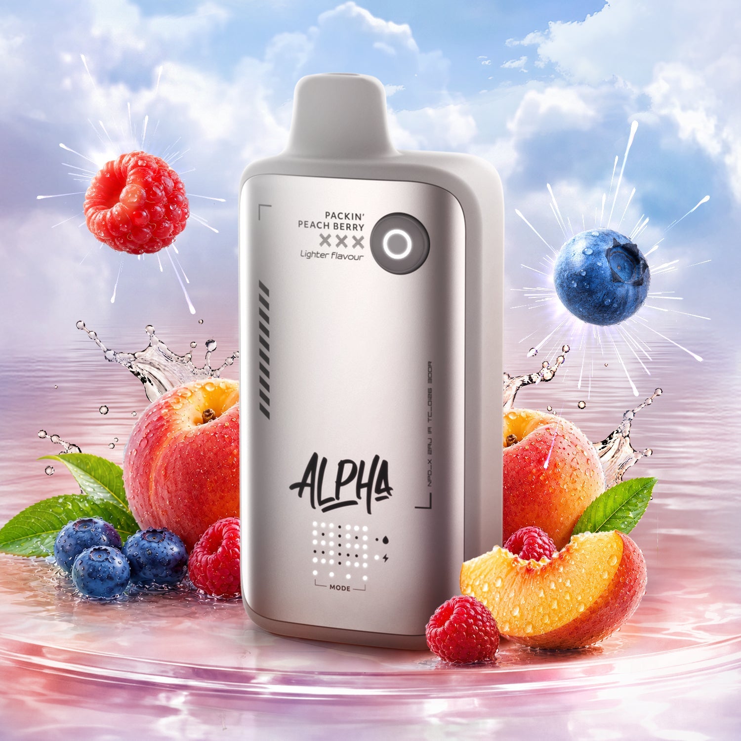 Flavour Beast Alpha Lite Series 80K Disposable Vape - Packin' Peach Berry, 30mL - DISPOSABLE - Mister Vapor