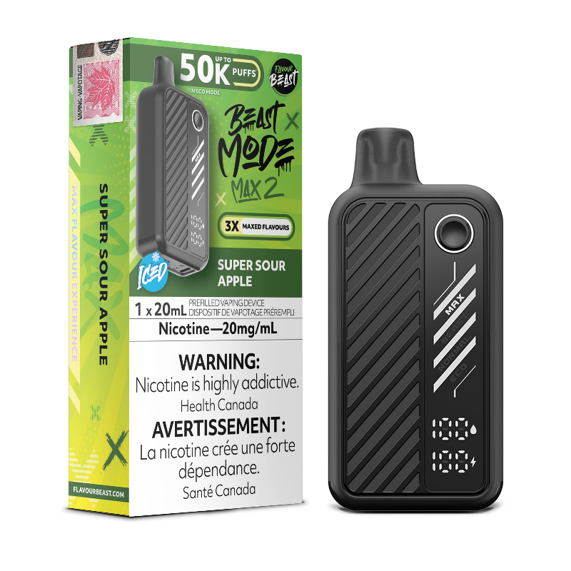 Beast Mode Max 2 50K Super Sour Apple By Flavour Beast Disposable Vape