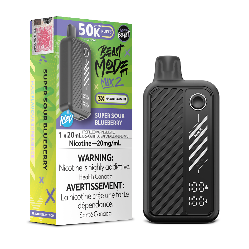 Beast Mode Max 2 50K Super Sour Blueberry By Flavour Beast Disposable Vape