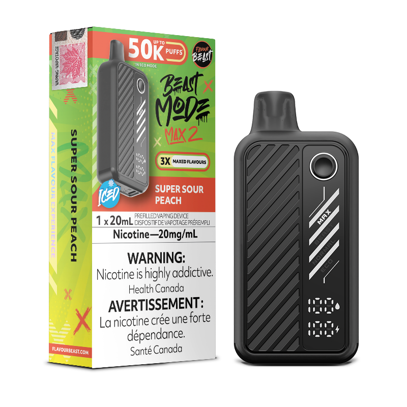 Beast Mode Max 2 50K Super Sour Peach By Flavour Beast Disposable Vape