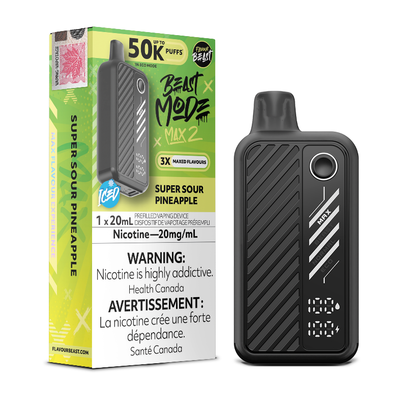 Beast Mode Max 2 50K Super Sour Pineapple By Flavour Beast Disposable Vape