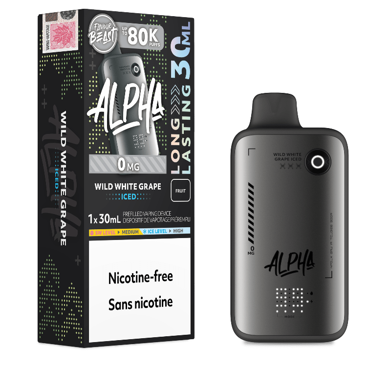 Flavour Beast Alpha 80K Disposable Vape Nicotine Free - Wild White Grape Iced - DISPOSABLE - Mister Vapor