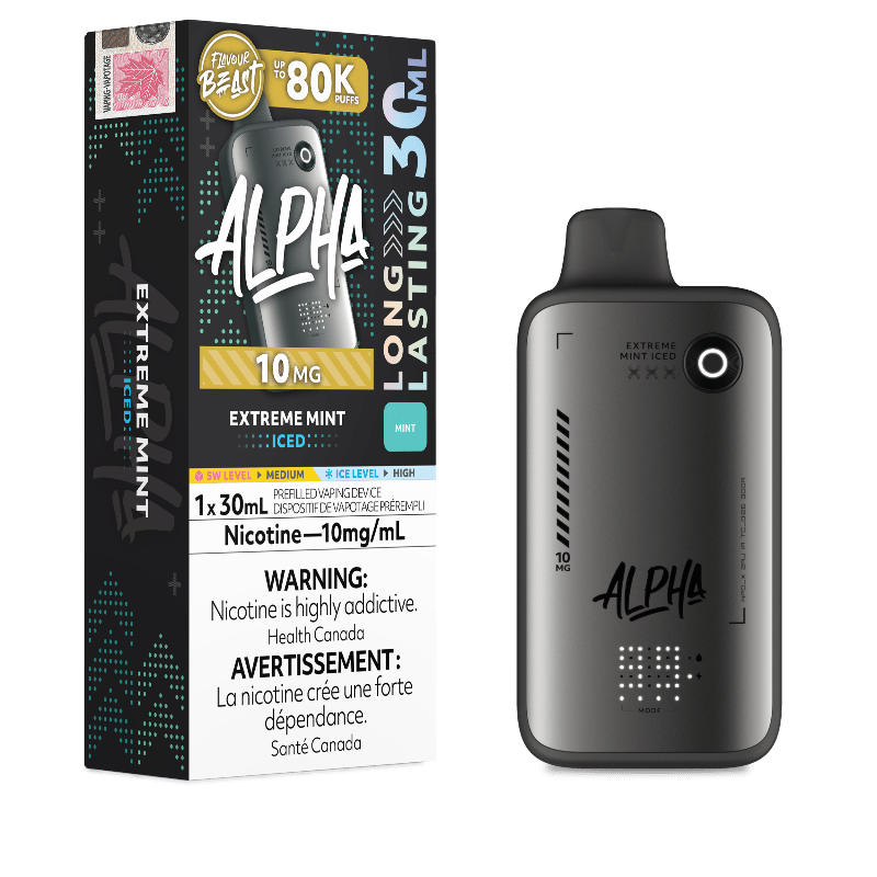 Flavour Beast Alpha 80K Disposable Vape 10MG - Extreme Mint Iced, 30mL - DISPOSABLE - Mister Vapor