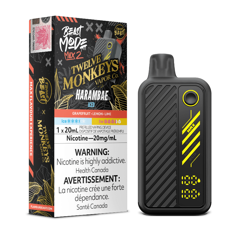 Beast Mode Max 2 50K X Twelve Monkeys Harambae Iced By Flavour Beast - DISPOSABLE - Mister Vapor