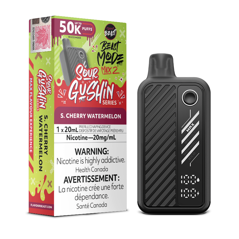 Beast Mode Max 2 50K Sour Gushin Series S. Cherry Watermelon By Flavour Beast