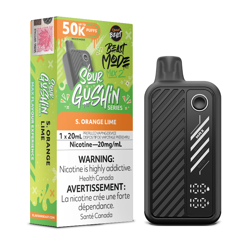 Beast Mode Max 2 50K Sour Gushin Series S. Orange Lime By Flavour Beast