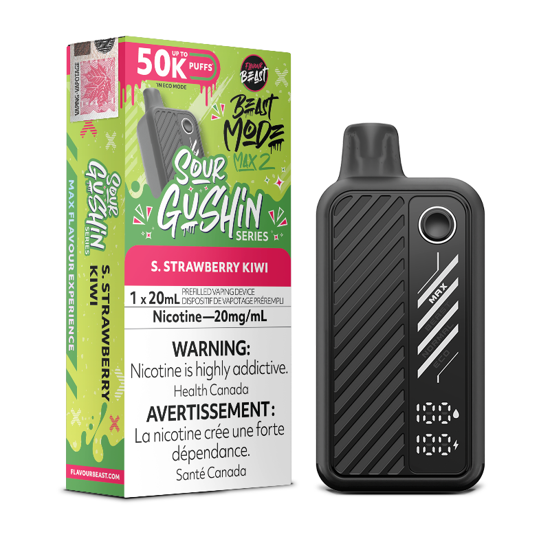Beast Mode Max 2 50K Sour Gushin Series S. Strawberry Kiwi By Flavour Beast
