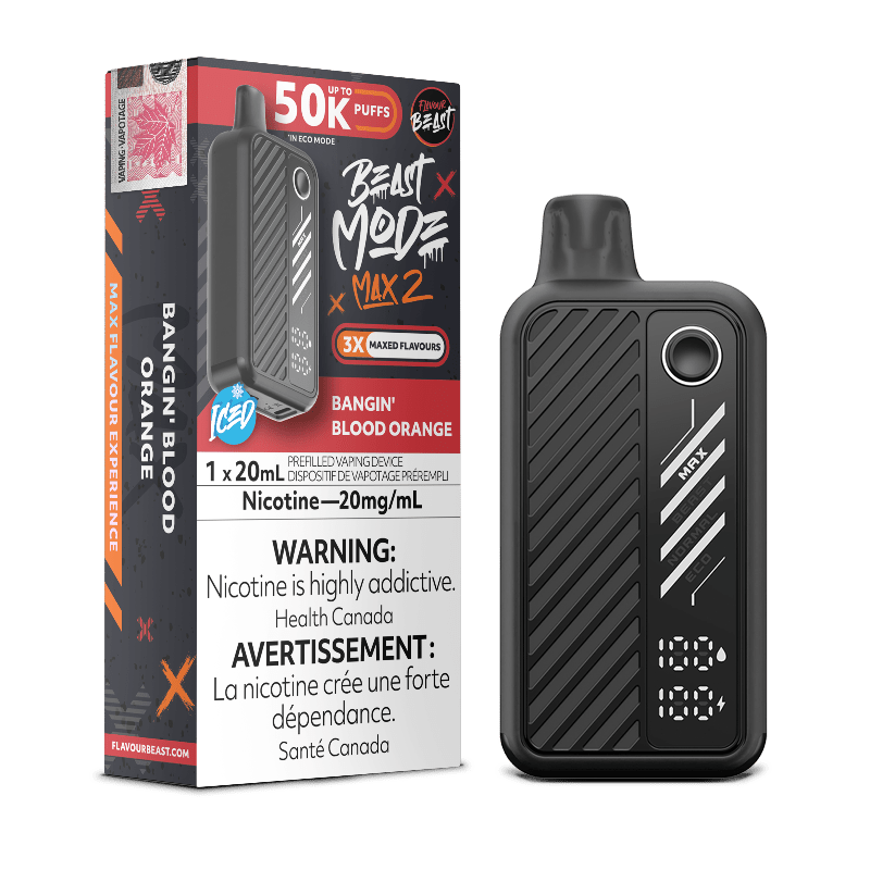 Beast Mode Max 2 50K Bangin' Blood Orange Iced By Flavour Beast - DISPOSABLE - Mister Vapor