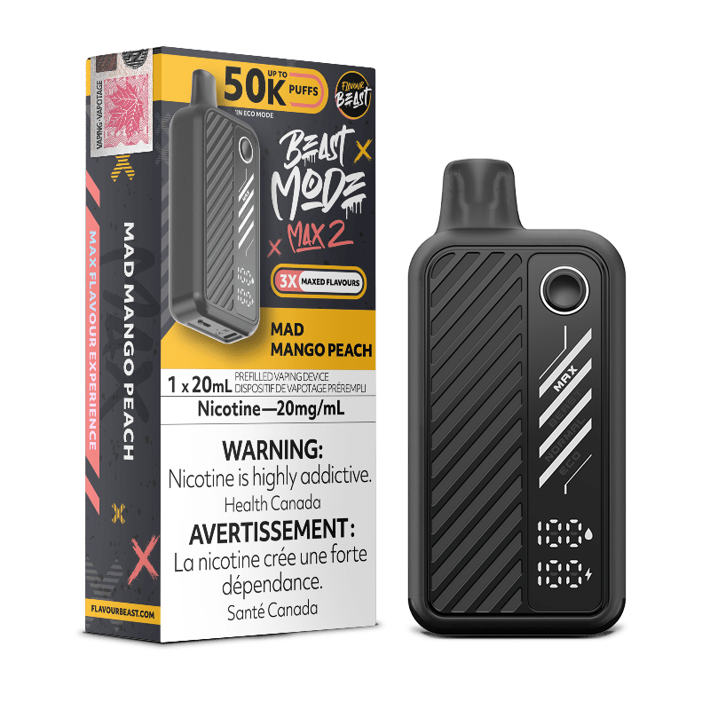 Beast Mode Max 2 50K Mad Mango Peach By Flavour Beast - DISPOSABLE - Mister Vapor