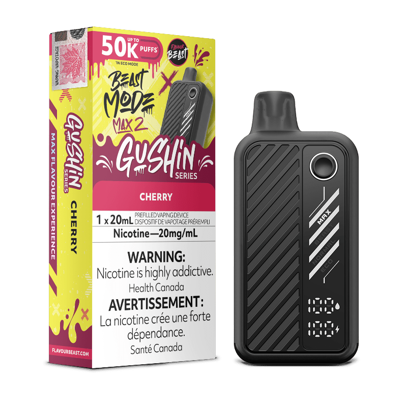 Beast Mode Max 2 50K Gushin Series Cherry By Flavour Beast - DISPOSABLE - Mister Vapor