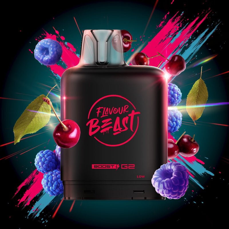 Level X G2 Boost Flavour Beast Pods - Blue Raspberry Cherry, 25k Puffs - Pods - Mister Vapor