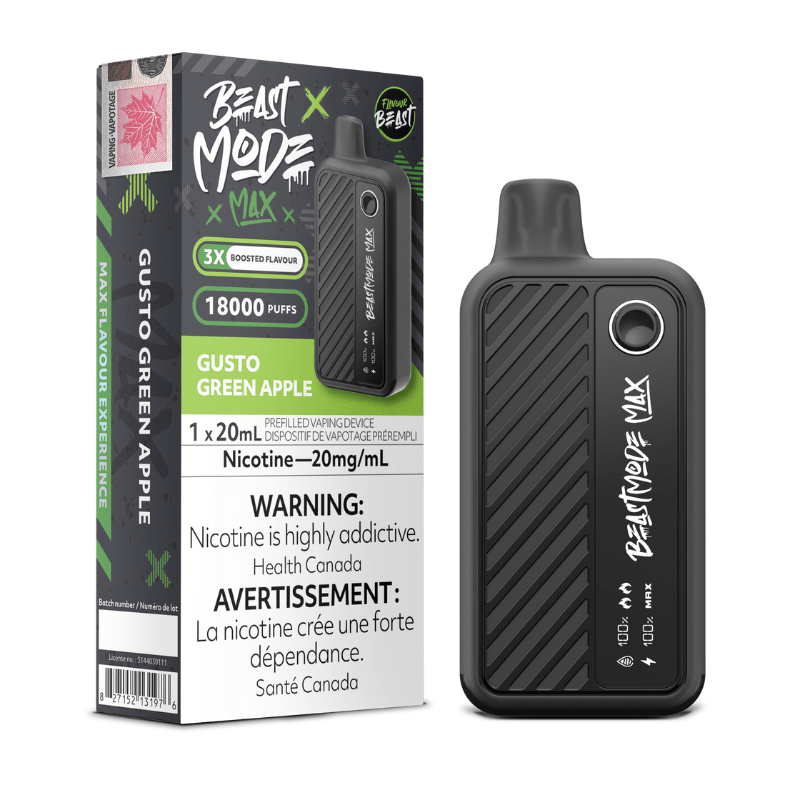 Beast Mode Max 18K Gusto Green Apple Disposable Vape - DISPOSABLE - Mister Vapor